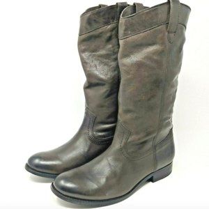 Frye Women's Melissa Tall Gray/Brown Leather Boots